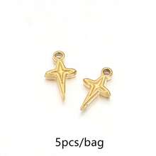 5pcs/Pack Stainless Steel Cross Pendant, Fashionable Personalized Necklace Bracelet Earring Jewelry Making Cross Pendant, Anti-Allergy Jewelry DIY Pendant Accessories - Pendant - View 34