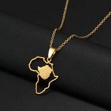 1Pc 3CM Charm African Maps Different Countries Pendants Necklaces Kenya Cameroon Senegal Ghana Morocco - Yellow Gold - View 23