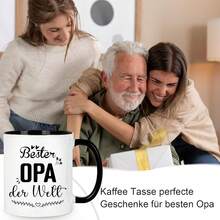Kaffeetasse Geschenke für Opa zum Geburtstag Vatertagsgeschenk Tasse mit Spruch Bester Opa der Welt Geschenkidsssssee Tasse Weihnachtsgeschenke, 320ml Schwarz-5796 - BesterOpa-schwarz - Übersicht 5