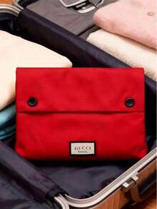 Gucci 女士红色化妆包，大容量便携手提包，方便收纳袋，复古优雅，适合户外携带 - 紅色 - 查看 4