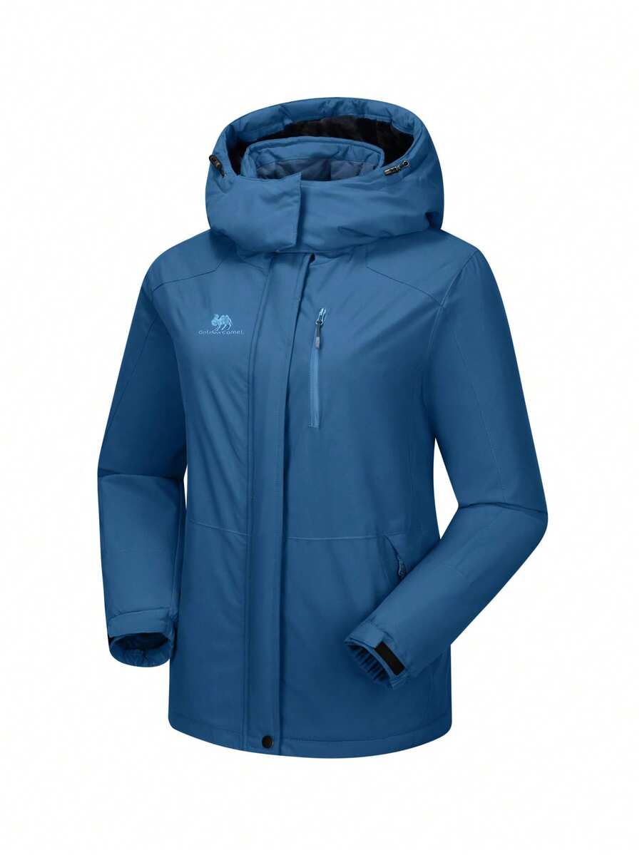 CAMEL CROWN Women's Windproof Ski Jacket, Waterproof Thickened Parka Coat, Warm Down Jacket - Navy Blue - View 1
