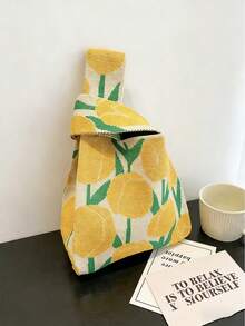 Tulip Knotted Bag, Vest Bag,Women's Geometric Petal Pattern Crocheted Bag,Suitable For Vacation 1 Piece Mini Crochet Bags Handheld Bag, Eye-Catching Beach Bag Summer, Beach Necessities,Beach Essentials,Beach Stuff & Summer Essentials, Hottest Beach Bags,Wedding Bride Bridesmaid Gifts, Party Gifts,Christmas Gifts, Thanksgiving Gifts,Bridal Showers, Back To School Gifts, Teacher Gifts,Easter Gifts - Multicolor - View 6