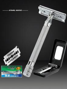 Men's Safety Razor, Barber Razor, Classic Manual Double-Edged Razor For Shaving - A - View 2
