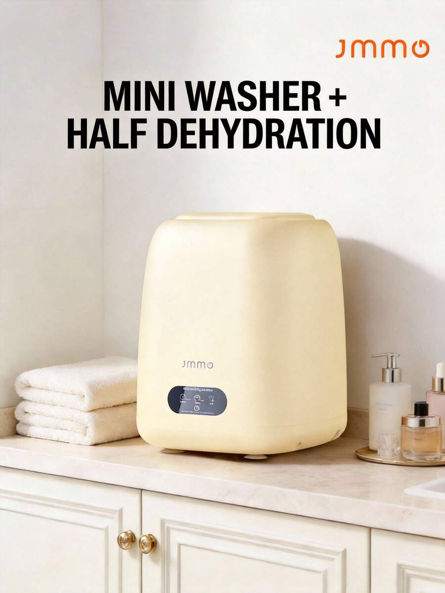 JMMO 迷你便携式洗衣机，容量 9 升，带蓝光，适合洗涤内衣、袜子、婴儿服装，节省空间 - 查看 1
