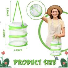 Insect & Butterfly Habitat Insect Net Cage, Caterpillar House, Insect Breeding Cage, Pop-Up Insect & Butterfly Habitat Breeding Cage With Transparent Net Cover - Green - View 5