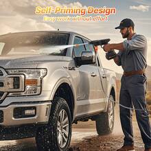 Wireless High-Pressure Car Wash Machine - Rechargeable Portable Electric Cleaning Tool With Foam Spray Gun. Wireless Design For Easy Cleaning Of Car Interiors And Exteriors. Includes 2 Batteries And Toolbox. - Bộ vest đen - Xem 6