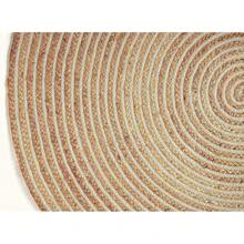 Handwoven 4ft Jute Area Rug Natural Fiber Cotton Round Boho Farmhouse Rustic Vintage Soft Braided Reversible  Friendly Rugs- Indoor Outdoor Kitchen Bedroom Living Room Hallways (4'ft Round) - 自然-13 - 查看 7