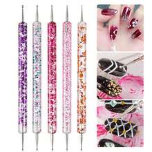 5 Pcs/Set Nail Art Dotting Pen, Nail Art Pen, Crystal Beads Handle Dual-Ended Drawing Painting Rhinestones Manicure Tools Nail Tools For Manicure - Multicolor - View 8