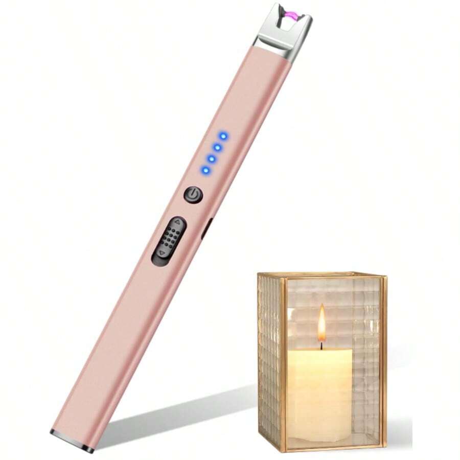 NestHomee Electric Candle Lighter, Rechargeable USB, A Wonderful Gift. Windproof Lighters For Candle Camping Kitchen BBQ Daily Use Utensils Portable - 暮光粉 - 查看 1
