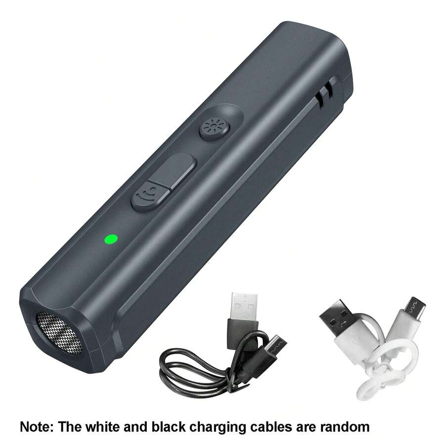 Ultrasonic Dog Repeller USB Rechargeable Dog Drive Device Portable Dog Trainer Anti Barking Device with LED Indicator Lanyard - Negro - Ver 1