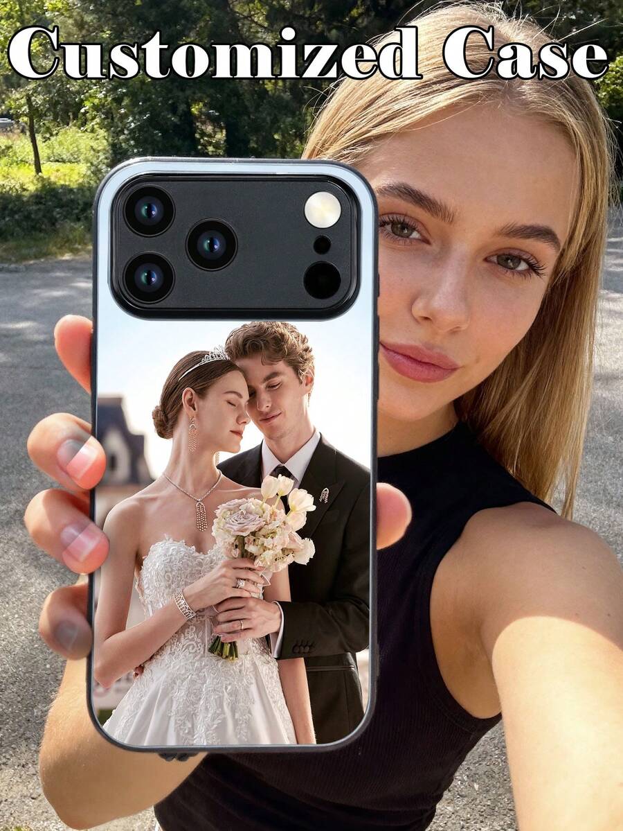 Customized Wedding Photo Matte Black Soft Full Coverage Phone Case Compatible With Samsung A14/A52s, XR/11/13 - Black - View 1