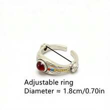 1pc Unique Knight Belt Ring, Adjustable Anime Ring Jewelry For Party - Silver - View 3