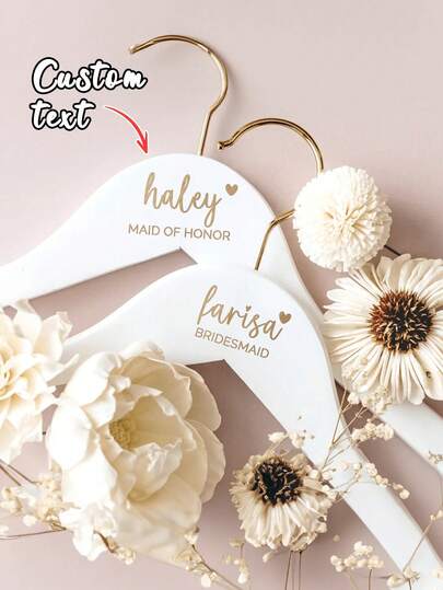 Personalized Bridesmaid Hanger - Wedding Dress Hanger - Non-Slip Plastic Hanger - Bridal Gown Hanger - Wedding Name Hanger