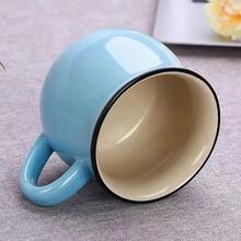 1 Stück abgerundete Keramik Kaffeetasse/Becher, einfach zu greifen, vielseitig einsetzbar, geeignet für Büro, Zuhause, alle Getränke, tolles Geschenk - Verschiedenfarbig - Übersicht 11
