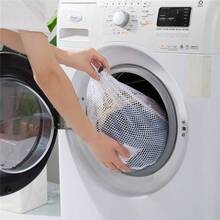 1 X Laundry Washing Machine Mesh, 30 X 40 Cm, With Cord Stopper, Delicat Laundry Bag Prevents Clothes From Deforming - White - View 3