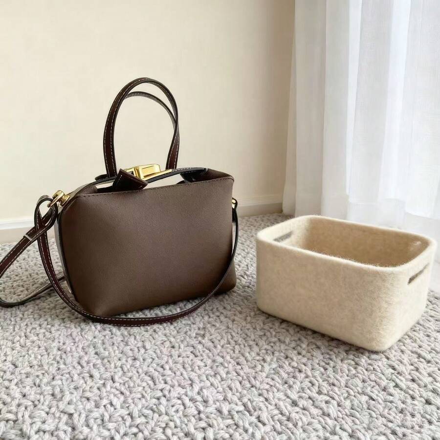 2026 New Style Bags, Lunch Box Bag, Square Bag, Suitable For Daily Commuting - Brown - View 1