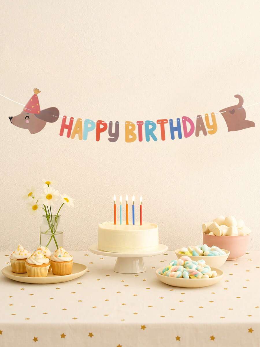 Bộ 1 banner trang trí sinh nhật chó Dachshund, cờ giấy trang trí sinh nhật hình chó Dachshund dễ thương, banner nền chủ đề Dachshund, trang trí tiệc mừng em bé sắp chào đời, phông nền tiệc tiết lộ giới tính, trang trí tiệc sinh nhật lần thứ nhất. - Chó Dachshund - Xem 1