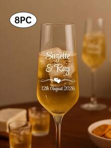 1/4/8 miếng dán nhãn pha lê tùy chỉnh cho đám cưới, in chữ theo yêu cầu, nhãn dán pha lê cho ly sâm panh trong đám cưới và tiệc tùng, quà tặng đám cưới cho cô dâu và chú rể. - A - Xem 21