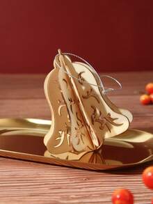 1pc Simple Wooden 3D Puzzle Hanging Ornament, Includes Wooden Star, Heart And Christmas Tree Shapes, For Christmas Scene Decoration - Beige - View 10