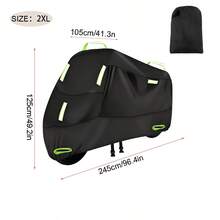 This All-In-One Black Bicycle/Motorcycle Cover Features A Keyhole And Storage Pocket, As Well As Reflective Safety Straps And Elastic Bands For Nighttime Use. It Can Accommodate 1-3 Bicycles. Made Of Thick, Durable Oxford Cloth, It Has Water-Resistant, Sun-Proof, Dust-Proof, Windproof And UV-Resistant Functions. Suitable For Heavy-Duty Road Bikes, Mountain Bikes, ATVs, Electric Bikes, Motorcycles And BMX Bikes. - Black - View 7