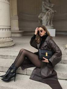 1 Pair Women's Classic Basic Pantyhose, Fashionable, Sexy, Elegant, Cute And Comfortable, Suitable For Various Occasions Especially Valentine's Day Dates, Daily Outings And Work, Available In Multiple Sizes - Black - View 1