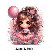 1pc/2pcs/3pcs Pink Skirt Girl Heat Transfer Stickers, Ironing And Washable, Applicable To T-Shirts, Jeans, Sweaters, Handbags, Pillows, Cushions, Queen - 3PCS-s - View 3