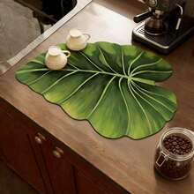 1件/3件装豪华热带树叶U型浴室地垫，鲜艳绿色，逼真纹理，适用于浴室、餐厅、卧室、客厅、厨房装饰，尺寸不规则，裁剪误差1-5厘米，浴室地垫、浴室地毯、门垫、小地毯、地毯、垫子、家居装饰、区域地毯、户外地垫、家居装饰、区域地毯、卧室地毯、可水洗地毯 - 綠色 - 查看 6