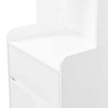 Hallway Cabinet, Shoe Cabinet With Cushion Storage, Multifunctional With Power Outlet, With 4 Hooks, Black, White, H180 / W100 / D35 Cm - White - View 7