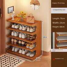 5/6 Tier Bamboo Shoe Rack - Freestanding Shoe Organizer, Suitable For Room Decor, Home Decor, Wardrobe Storage, Shoe Storage, Multi-Layer Shelf, Minimalist Shelf, Desk Shelf. Freestanding Shoe Rack, Suitable For Entryway, Wardrobe, Hallway, Multi-Function Hall Shoe Rack, Easy To Assemble - Multicolor - View 6