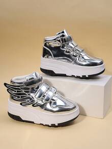 Kids Roller Skate Shoes With 4 Wheels, Detachable Wheels, Roller Skating Shoes, Fashion Casual Shoes With Hook And Loop, For Boys And Girls, Children And Students - Silver - View 7