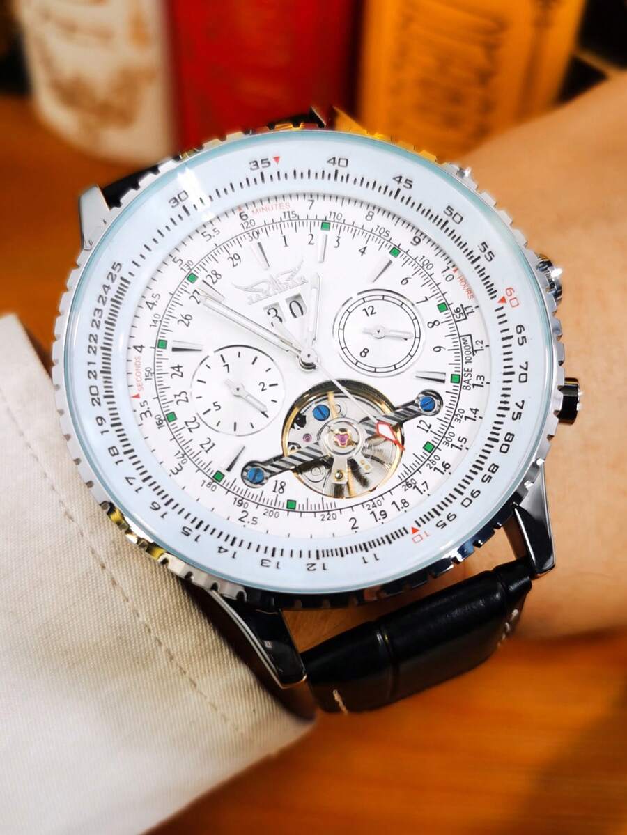 JARAGAR 1pc Men's Fashion Sports Automatic Mechanical Watch, Small Dial, Luminous Hands, Business Casual Men's Watch