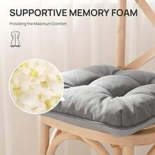 Set Of 4-Themed Foam Cushions Chairs, Suitable Both Indoor And Outdoor Use, Dining, Kitchen, Office, And Patio Seating - Light Grey - View 9