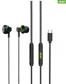 Acer Headphone in-ear berkabel dengan teknologi latensi rendah yang cocok untuk skenario e-sports. Desain in-ear untuk panggilan definisi tinggi dan pengurangan kebisingan. Kompatibel dengan semua perangkat dengan antarmuka Type-C, termasuk seri Samsung Galaxy S25/S24/S23/S22/S21/S20. - Hitam - View 1