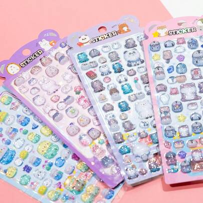 Cartoon Animal 3D Foam Stickers For DIY Scrapbooking, Diary, Phone Case Decoration, School & Office Supplies