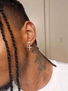 1 Pair Fashionable Cross Shaped Earrings, Suitable For Daily Wear By Men And Women - Cross - View 6