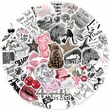 50pcs Y2K Aesthetic Stickers, Including Urban Girl Stickers, Y2K Style Black & White Stickers, Urban Stickers, Leopard Print Stickers, Art Stickers, Cartoon Stickers, Graffiti Stickers, Vinyl Stickers, Suitable For Water Bottles, Tumblers, Guitars, Luggage, Phones, Phone Cases, Laptops, Skateboards, Great Gift Item. - Multicolor a - View 7