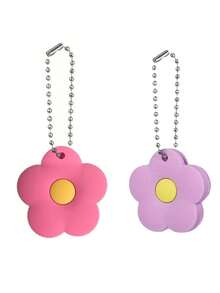Cute Floral Silicone Key Cover - Vibrant Contrast Design, Comes With Silver Bead Chain (Self-Assembly Required), Detachable, Keychain Protector For Home Security, Key Ring Accessory | Fun Accessory | Silicone Keychain, Decorative Key ID Tag, Key Cap Set, Door Lock, Suitable For Women, Small Gift For Sisters, Lovers, Friends - Multicolor - View 24