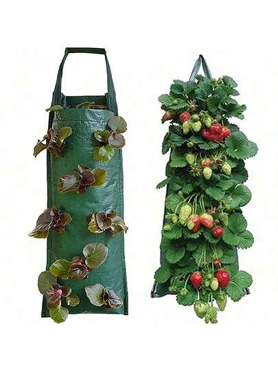 1pc Hanging Strawberry Planter Bag, Strawberry Planting Bag For Growing Strawberries, Tomatoes, And Peppers