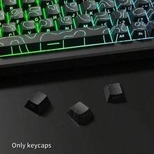 Juego de talla grande de 130 teclas, teclas con degradado negro (solo teclas), teclas retroiluminadas con líneas de grietas impresas lateralmente compatibles con 104/98/87/75/68/64/61 teclas - Negro - Ver 3