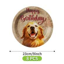 1 Set Dog Birthday Party Disposable Plates, Napkins, Cups, Serves 8 Guests, Suitable For Birthday, Wedding, Theme Party, Family Picnic - Multicolor - View 6