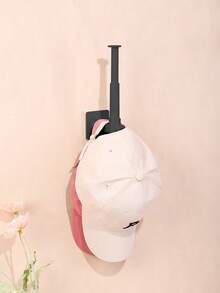 1/2/3pcs L Shaped Baseball Cap Storage Rack Wall Mount Hat Belt Organizer Hooks - Black - View 11