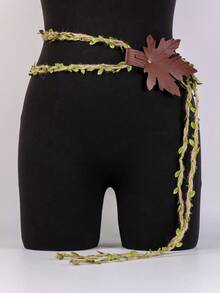 Cinturón ajustable con hojas de arce de hada, adecuado para el cosplay de elfos del bosque y atuendos diarios - A - Ver 3