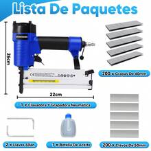 Clavadora Y Engrapadora Neumática Profesional Calibre 18 2EN 1 - Azul - Ver 8