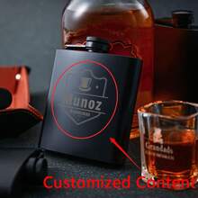 1pc Personalized Leather Flask, Groomsman Gift, Best Man Gift, Leather Flask, Customized Engraved Groomsman Flask, Wedding Flask, Engraved Dad Gift, Groom Gift, Boyfriend Gift, Husband Gift, Unique Groomsman Proposal Gift For Wedding And Bachelor Party - Black - View 1