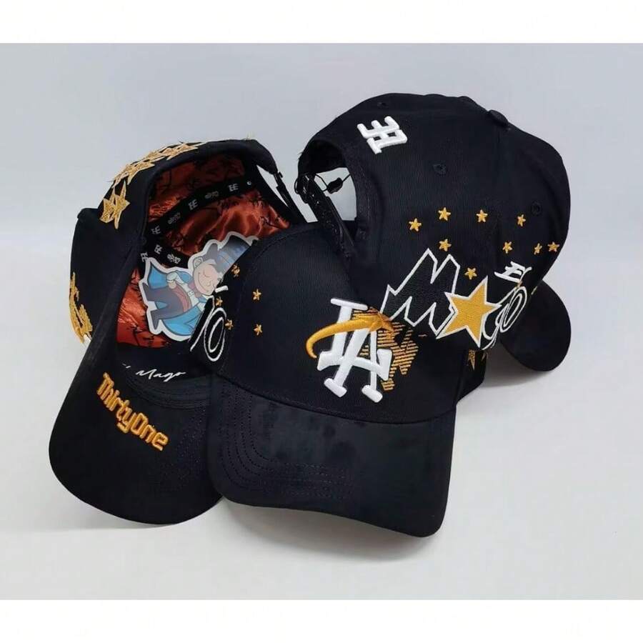 Gorra Thirtyone: Estilo Urbano Lujoso con Detalles Dorados y Blanco - Negro - Ver 1