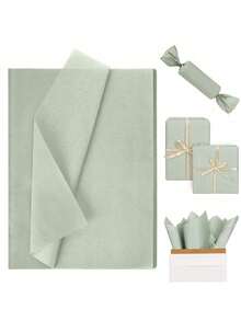 1/5/10 hojas de papel de seda verde salvia, papel de regalo de Navidad verde, papel de embalaje, papel delgado para bolsas de regalo, papel de regalo de manualidades DIY para flores de cumpleaños, bodas y fiestas - Multicolor - Ver 1