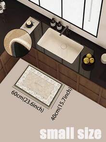 3.5mm Thick Soft Rubber Linen Kitchen Mat, French Vintage Farmhouse Style Absorbent Kitchen Rug With Sewn Edges To Prevent Peeling, Water-Absorbing And Easy To Clean Doormat, Suitable For Kitchen, Bathroom, Laundry Room, Hallway, Living Room And More - Multicolor - View 19
