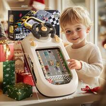 Children's Racing Car Steering Wheel Toy, Suitable For Interactive Games Such As Racing, Dodging, And Overtaking, With Sound And Light Effects, Fun Simulation Experience And Helps To Cultivate Driving Skills. - 白色 - 查看 3