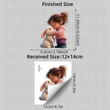 BRUP 1/2 Pcs/Set Cute Ballet Rabbit With Pink Balloons Clouds Kids Wall Sticker Removable Kids Room Nursery Decor Growth Chart Peel And Stick - Multicolor - View 14