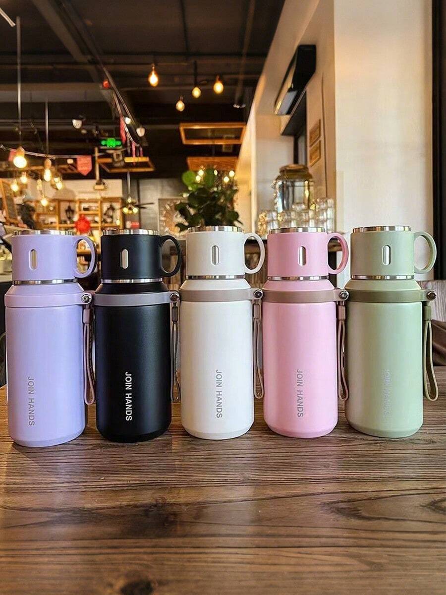 1个不锈钢真空保温杯，旅行饮水瓶，不锈钢冰茶壶，真空双层不锈钢长效保温防漏水瓶 - 含残渣过滤器，适合露营、聚会、居家、办公、户外、学校、节日及生日礼物。也可作为办公室或家用热水袋。